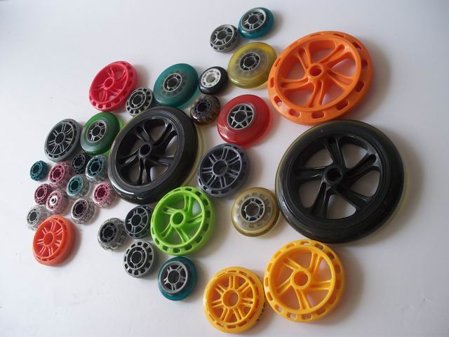 塑胶彩色轮,儿童自行车轮子,溜冰鞋透明轮,四马供应塑胶轮子
