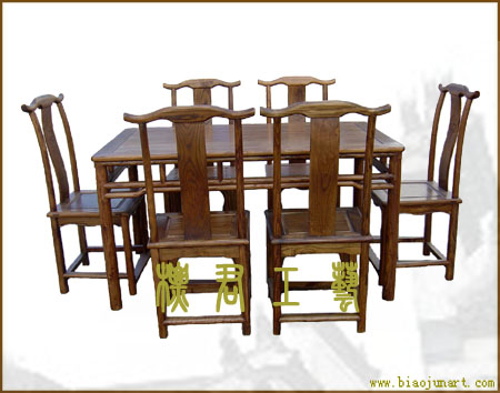 标君工艺实业供应仿古办公桌餐桌花格餐桌榆木餐桌