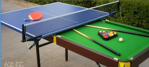 2600型武汉台球桌和乒乓球桌二合一桌，可折叠