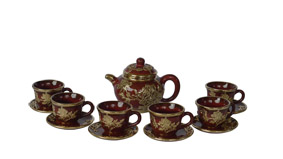 紫砂茶具，现代艺术花瓶纯手工制作，威海金镶玉