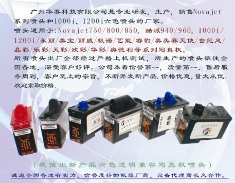 供应世纪风N60透明写真机喷头|墨头|墨盒|广州华赛喷头厂家