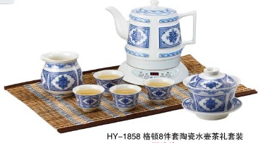 天津上扇（善）若水茶礼套装HY-1123（蓝玫瑰）批发厂家批发团购