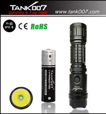 深圳厂家供应Tank007 TC07 Cree XM-L T6 直充强光直手电筒