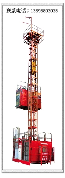 郑州建筑机械。施工升降机著名品牌供应长建牌SSD100人货电梯