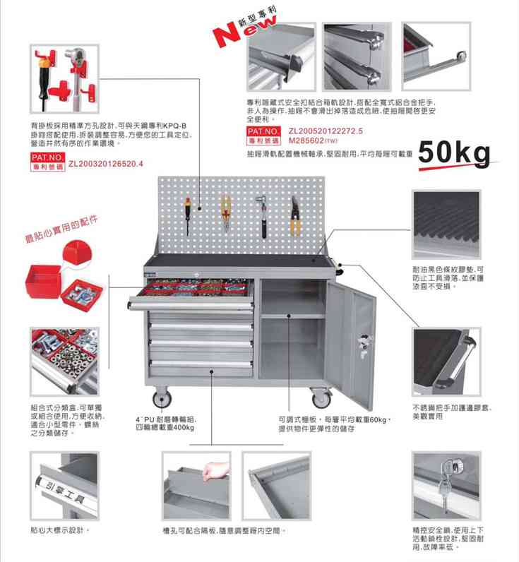 湖南四抽工具柜|江西七抽带门工具柜|安徽分格工具柜