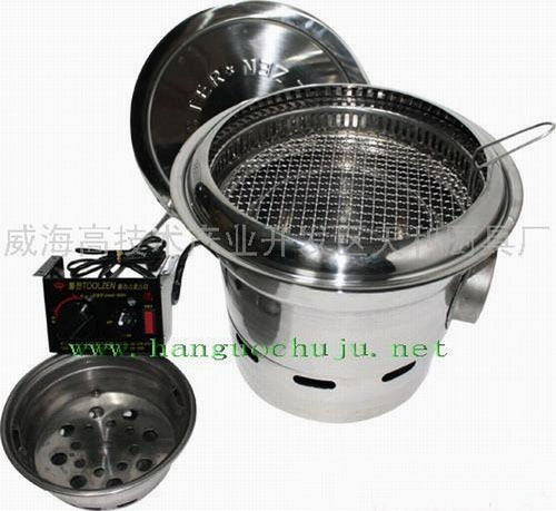 韩国木炭烧烤炉，韩式木炭烧烤炉，圆形木炭烧烤炉，进口木炭烧烤炉