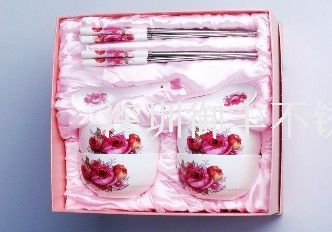 陶瓷碗勺筷子礼盒套装|陶瓷餐具| 商务赠品