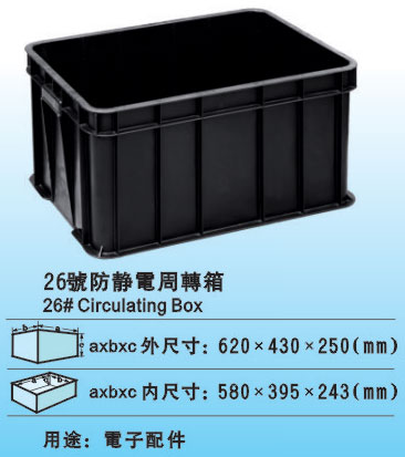 塑料防静电周转箱/塑胶防静电斜口零件盒