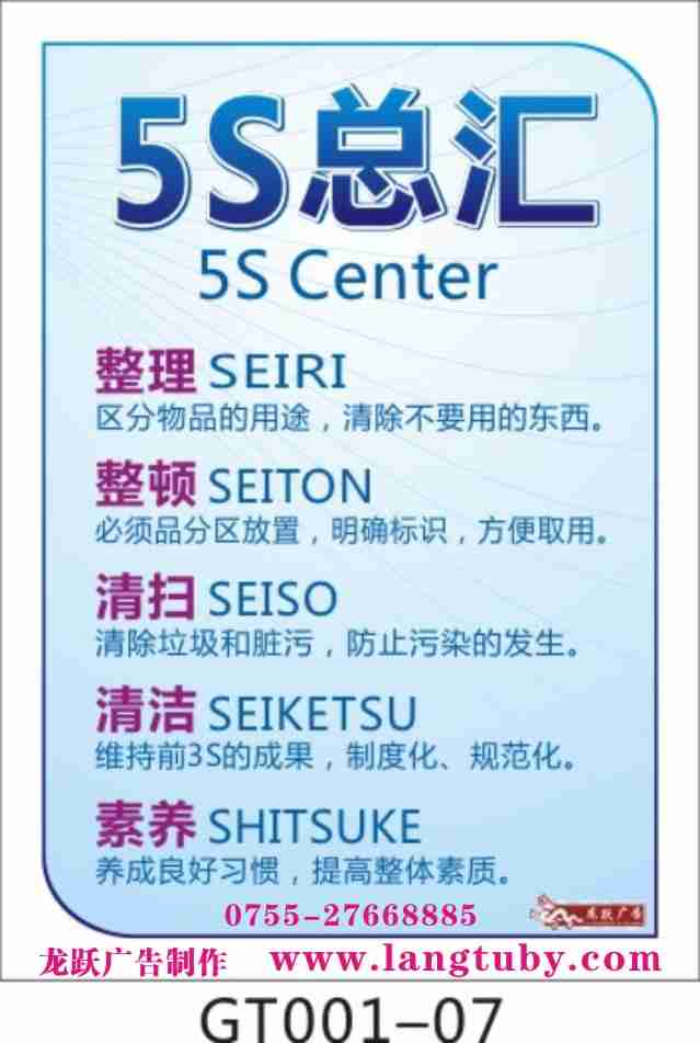 5S挂图，企业文化宣传