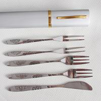 别致的月饼刀叉，不锈钢月饼刀叉，陶瓷柄刀叉，刀叉餐具